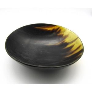 Cow Horn Bowl Large 9" Very Nice Coloring